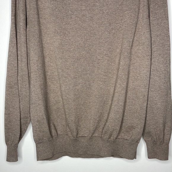 Jos A Bank Mens Size XL Pima Cotton Light Brown 1/4 Zip Pullover Dressy Sweater - Picture 9 of 9